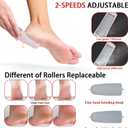 Electric Foot Callus Remover, Foot File, Rechargeable Foot File Set with 4 Different Roller Heads, Professional Pedicure Tools to Remove Cracked Heels and Dead Skin, for Feet Hands Spa