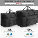 SUNUP Large Duffle Bag for Travel, 80L Foldable Travel Duffel Bag for Men Women, Waterproof Overnight Weekender Moving Storage Bags, Black