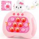 Easter Basket Essentials Stuffers, Pop Quick Push Game Easter Toy, Fast Push Game Fidget Toys for Kids, Handheld Puzzle Game Sensory Toys, Light Up Pop Game Gifts for Boys Girls (Cute Bunny)