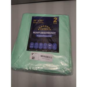 2 Pack 36 x 54 Extra Heavy Absorbency Washable Underpads, Waterproof Nursing Pads Incontinence Bed Pads, Reusable Washable Pee Pads for Dogs, Diaper Changing & Adults, Mattress Protector