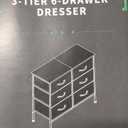 Somdot Dresser for Bedroom with 6 Drawers, Wide Storage Organizer Chest of Drawers with Fabric Bins for Living Room Closet Kids Bedside Nursery Laundry Entryway, Black