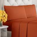 Sleepy Town Queen Size Bed Sheets - 4 Piece - Queen Sheet Set - Extra Soft, Comfy & Cooling - Easy Care - Shrinkage, Wrinkle & Fade Resistant - Brushed Microfiber - Deep Pocket Bed Sheets (Terracotta)