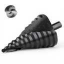 Lichamp Jumbo 2-3/ 8" Unibit Step Drill Bit for Metal, Extra Large Drill Stepper Bit for Hard Metal Heavy Duty, 12 Sizes from 1/ 4" to 2-3/ 8", Spiral Grooved, C5BK