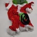 Christmas Costume for Men Green Big Monster 6PCS Deluxe Adult Santa Suit Xmas Outfit Set Halloween Holiday XL