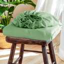 SONORO KATE 100% French Linen Fitted Sheet (1 Piece) - Stone Washed Natural Linen Mattress Cover, 16 Inch Deep Pocket, Ultra Soft, Breathable, Durable for Hot Sleepers (Green,Queen)