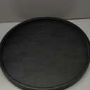 20 x 20 inches High-end Luxury Leather Round Oversized Service Tray, Ottoman & Coffee Tray for Family Dinner, Out-of-House Picnic, Party Essential (20 inch Black)