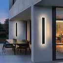 2 Pack Outdoor LED Wall Lights, 32 inch Modern Exterior Lighting Fixtures LED Linear Outdoor Wall Sconces Lighting for Porch Patio Garage Door Garden Yard Indoor Yard, House