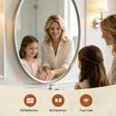 USHOWER Brushed Nickel Oval Bathroom Mirror 24x36 Inch