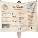 Cat Dad Gifts - Heartwarming Message Cat Throw Blanket for Feline Lovers, Funny Couch and Sofa Present, Gift for Him, Fathers Day Birthday Christmas, Cozy Lap TV Throw, 50'' x 60''