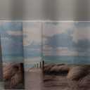 3 Piece Large Canvas Bedroom Wall Art Beach Blue Sea Blue Sky Print Picture Framed Wall Decor for Living Room Bathroom Modern Home Decor Artwork Ready to Hang Coastal Wall Decorations Size 16x24x3 (16"x24"x3)
