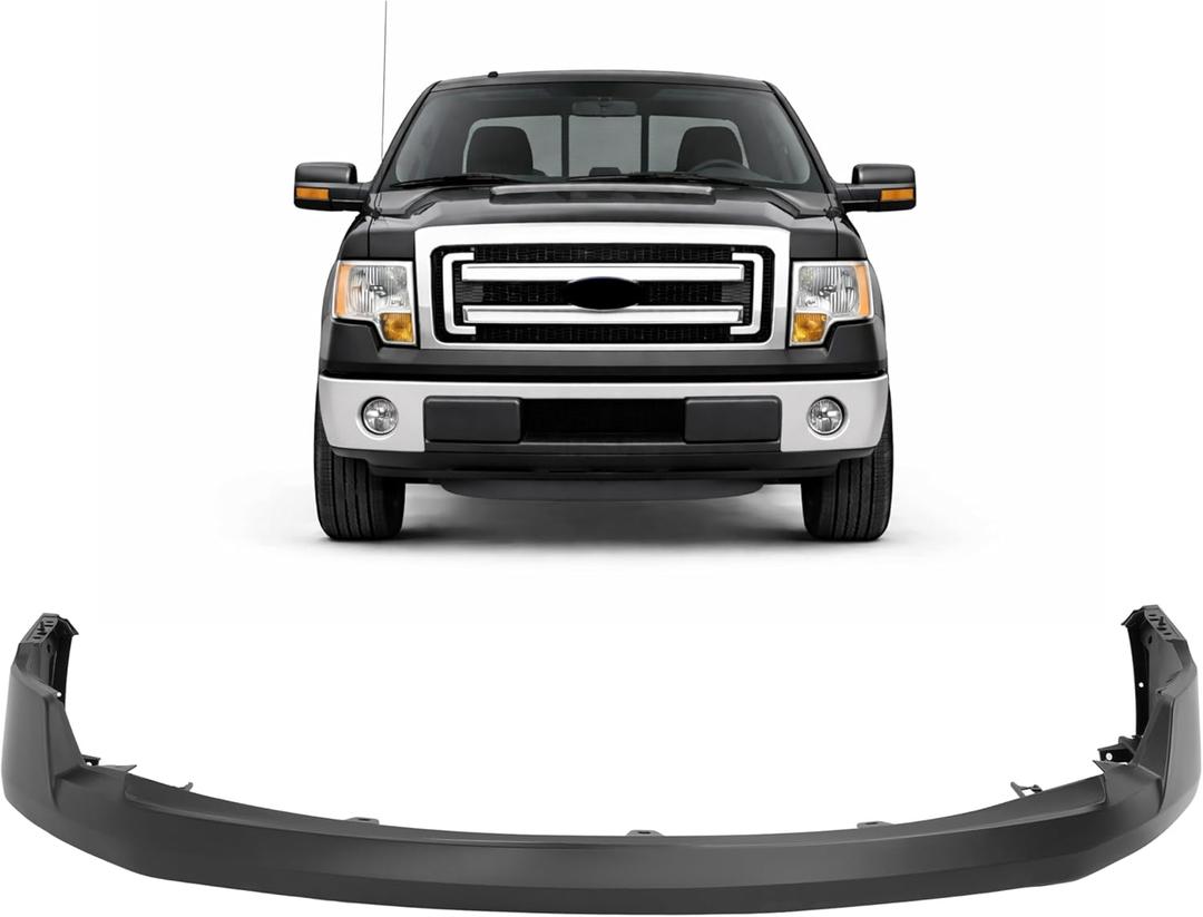 Front Bumper Upper Cover Compatible with 2009-2014 Ford F-150 For Models Without Wheel Opening Molding Direct Replace for 9L3Z17D957APTM DL3Z17D957APTM FO1000645 4PCS Black