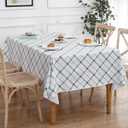 Heavy Duty Vinyl Tablecloth with Flannel Backing Waterproof Oil-Proof Plastic Table Cloth Stain-Resistant Wipeable Rectangle or Square Table Cover for Indoor and Outdoor (Green Plaid，60x102 Inch)