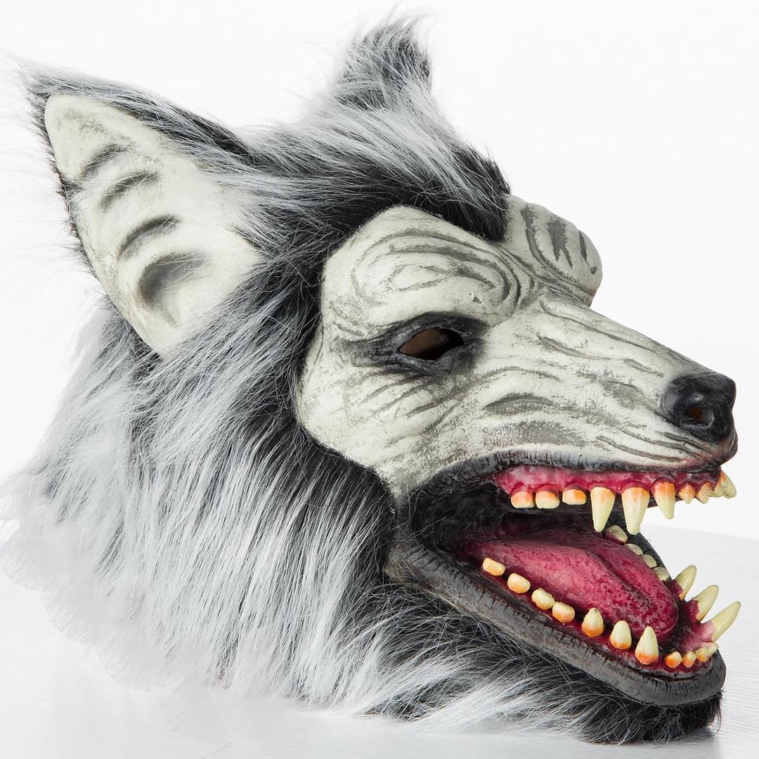 Halloween Horror Wolf Mask, Party Cosplay Costume Werewolf Mask, Scary Wolf Head Mask for Halloween Costumes