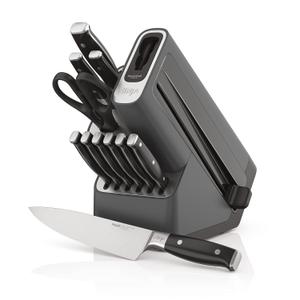 Ninja K32012 Foodi NeverDull Premium Knife System, 12 Piece Knife Block Set with Built-in Sharpener, German Stainless Steel Knives, Black Ninja K32012 Foodi NeverDull Premium Knife System, 12 Piece Knife Block Set with Built-in Sharpener, German Stainless Steel Knives, Black