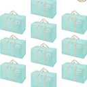 VENO 10 Pack Heavy Duty Moving Bags, Extra Large Storage Bags with Reinforced Handles & Strong Zippers, Foldable & Reusable Moving Box Alternative for Clothes & Dorm Storage
