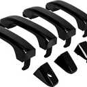 ECOTRIC 4Pcs Exterior Door Handles Replacement Compatible with 2014-2019 Chevy Silverado GMC Sierra Replacement for 22923605 23236150 22929464 22923599 84713668 22929412 Black