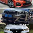 Front Lip Compatible with BMW G20 3 Series M Sport 330e 330i M340i 20192022, V Style Front Bumper Chin Splitter Spoiler for 330i 330e M340i (Gloss Black)