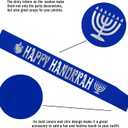 2 x Happy Hanukkah Sash, Blue Silver Happy Chanukah or Happy Hanukkah Sash, Merry Christmas Holiday Party Decorations, Ideas, Gifts, Jokes and Favors (Blue + Silver)