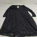 Women Plus Size Wedding Guest Dresses Cocktail Black Wrap Lace Fall Formal Long Sleeve Knee Length Evening Party Dress 18W