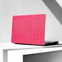 KEROM Compatible for Crocodile MacBook Pro 13 Inch Case 2025-2016 M2 M1 A2338 A2289 A2251 A2159 A1989 A1706 A1708, Textured Aligator Skin Snakeskin PU Leather Hardshell & Keyboard Cover, Pink