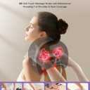 Shiatsu Neck Massager with Heat, Electric Deep Tissue Kneading Massage Pillow with 10-Minute Timer for Full Body Muscle Pain Relief, Cordless Portable Cervical Traction Device (Black)
