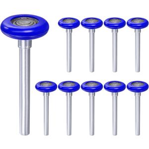 uxcell 10pcs 1.8" Nylon Garage Door Rollers for 2" Garage Track, 4.25" Stem Quiet Garage Door Wheels, 6200zz Precision Bearing 8 Balls, Blue