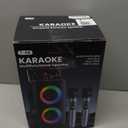 Karaoke Machine for Adults Kids, Portable Bluetooth Speaker with 2 Wireless Microphones, TWS Mode & LED Light, 10H Battery PA System Stage Monitors,Perfect for Home Party Outdoor Birthday Gifts(Black)