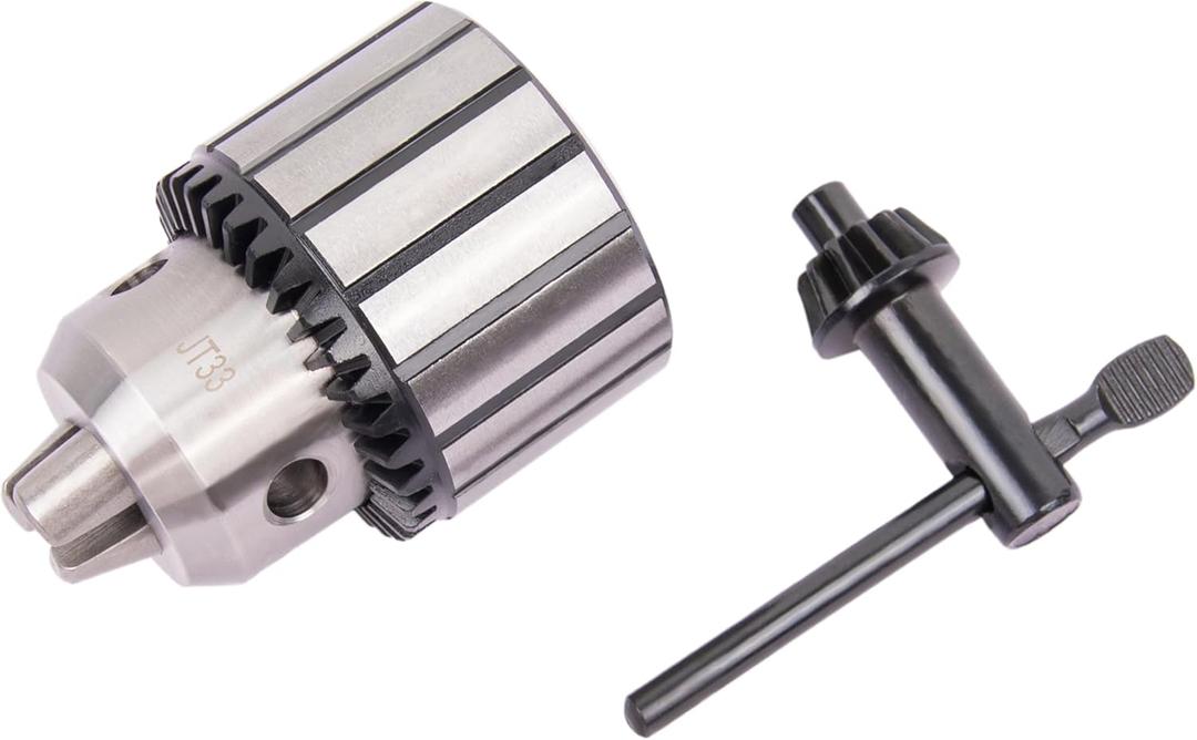 HFS(R) Drill Chuck with Key JT33 Taper Mount 3-Jaw for Lathes Drilling Machine 1/32"-1/2"(1-13mm)