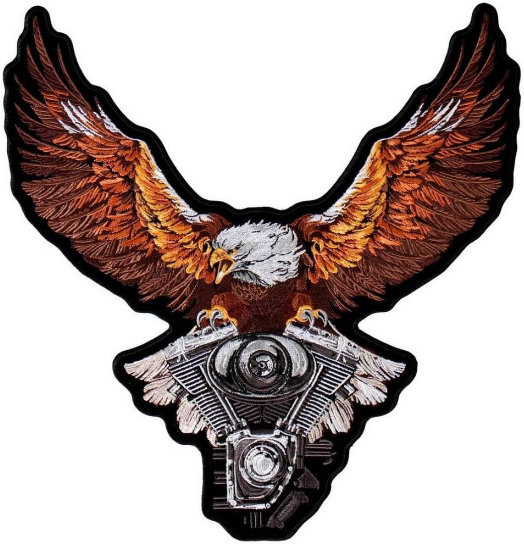 Milwaukee Leather Storm Clouds Eagle 12" x 12" Patch