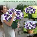 MARTINE MALL Artificial Flowers for Outdoors, 1 Potted Realistic Fake Outdoor Flowers, UV Resistant Silk Petunia Flower for Outside Look Real Faux Flower Plants in Pot for Porch Garden Decor, 20''