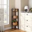 Tajsoon Small Corner Shelf Stand 3 Tier 39.6" Industrial Corner Ladder Shelf, Tall Display Shelf for Bedroom, Living Room, Office, Kitchen, Rustic Brown
