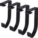 4-Pack Heavy Duty Add-On Flat Hook Accessory for Garage Ceiling and Wall Storage, Alloy Steel, Black - Suitable for FLEXINOUMTS Racks