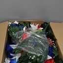 Yastouay 3 Sets Artificial Cemetery Flowers for Grave, Realistic Headstone Flower Saddle, Rose Lily Flowers for Memorial Cemetery Grave Tombstone Decorations (Red White Blue)