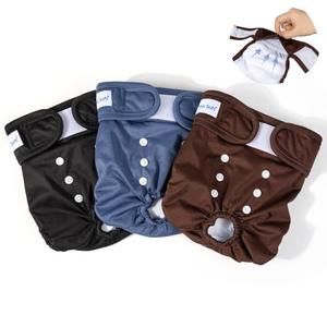 Pet Soft Washable Female Diapers (3 Pack) Female Dog Diapers, Comfort Reusable Doggy Diapers for Girl Dog in Period Heat (Deep Set, M)