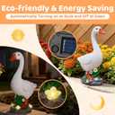 Large Porch Goose Statue with Solar Garden Light,20 Inch Realistic Hand-Painted Goose Sculpture, All-Weather Resin Outdoor Decor for Garden, Yard, Patio, Fits Standard Goose and Duck Outfits,White