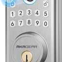 DS10 Keyless Entry Door Lock - Fingerprint Door Lock with 2 Keys, Electronic Keypad Deadbolt, Smart Door Lock, Keypad Lock for Front Door, Auto-Lock & One Touch Locking - Satin Nickel