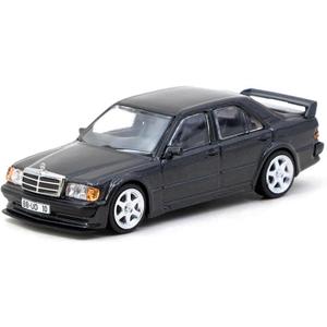 190 E 2.5-16 EVO 1 Blue-Black Metallic Global64 Series 1/64 Diecast Model by Tarmac Works T64G-057-BK