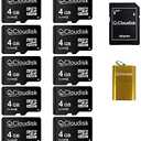 Cloudisk Pack of 10 Micro SD Card 4GB Flash Memory Card C6 Micro SDHC with SD Adapter, Card Reader (4GB)