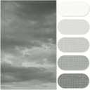 jinchan Small Stall Shower Curtain 36x72 Inches Ombre Cloudy Grey Striped Shower Curtains for Bathroom Gradual Color Waterproof Fabric Minimalist Modern Neutral with 7 Hooks