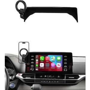 PZK Car Phone Holder for Toyota Sienna 2021 2022 2023 2024 Accessories 12.3-Inch Screen Fixed Clip Compatible with MagSafe Car Phone Mount with Sunglasses Storage Box 360 Rotation Not Affect Vent