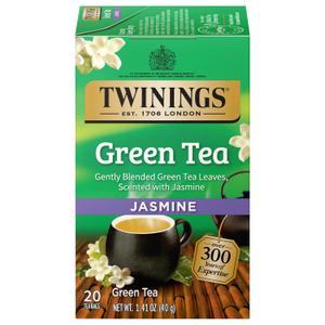 Twinings Green Tea with Jasmine Individually Wrapped Bags, 20 Count (Pack of 1), Fragrant Floral Scent, Caffeinated, Enjoy Hot or Iced, 20 Teabags (EXP 10/08/28)