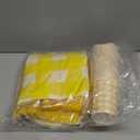 WNINK 176 PCS Yellow Gingham Plates and Napkins, Yellow Checkered Disposable Plates Set with Napkins Cups Plastic Spoons Forks Knives for Dinner Birthday Baby Shower Wedding Supplies