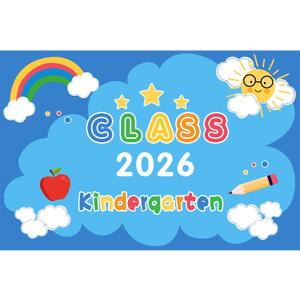 Preschool Graduation Backdrop 5x3ft Class 2026 Kindergarten Background, 5ftx3ft