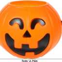 Ciieeo 6Pcs Halloween Pumpkin Candy Buckets Mini Plastic Orange Jack-O-Lantern Storage Containers for Party and Treats
