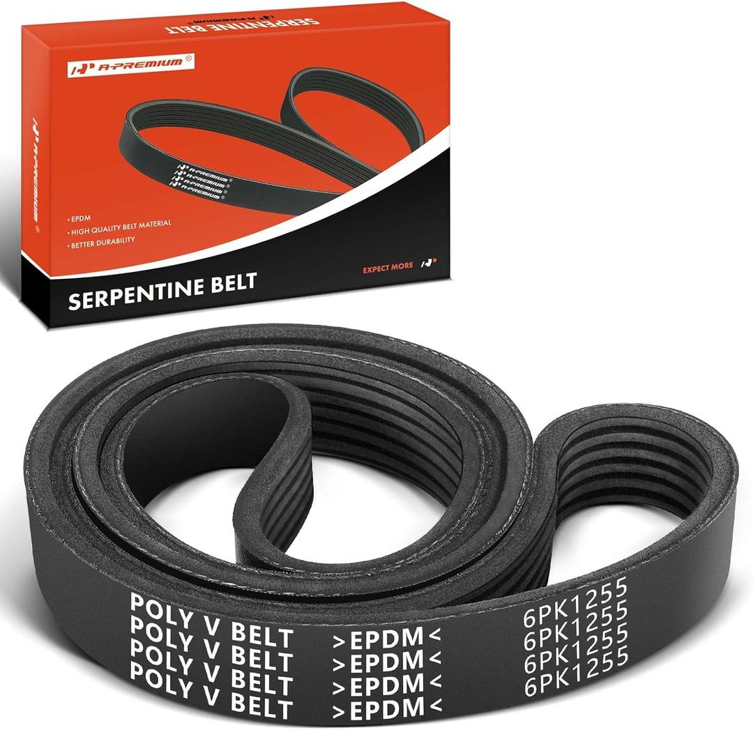 A-Premium Engine Serpentine Drive Belt Compatible with Toyota, Hyundai, Kia & Lexus Cars - Camry, RAV4, Elantra, Sonata, Accent, Tucson, Veloster, Kona, Soul, Optima, Rio, tC, NX350, 49.45 Inch, Gas