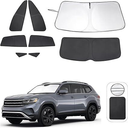 8PCS Windshield Sun Shade Accessories Foldable Sunshade Side Rear Window Shade Cover Full Set Privacy Protection Keeps Car Cool