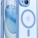 CANSHN Magnetic for iPhone 15 Case, Upgraded [Full Camera Protection] [Compatible with Magsafe] [Translucent Matte] Shockproof Protective Phone Case for iPhone 15 6.1" - Light Blue