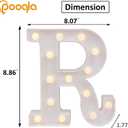 Pooqla LED Marquee Letter Lights Sign, Light Up Alphabet Letter for Home Party Wedding Decoration R