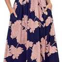 Annebouti Women 2026 Summer Spring Ruched Maxi Dress Adjustable Spaghetti Strap Floral Beach Long Sundress with Pockets, XL