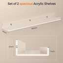 36 Inches Clear Acrylic Floating Shelves Wall, Bookshelf for Kids, Nursery Book Shelves, Magazine Rack, Picture Ledge Shelf for Photo Frames Vinyl Records, Pack of 2